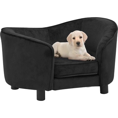 vidaXL Dog sofa 69x49x40 cm black plush 171021