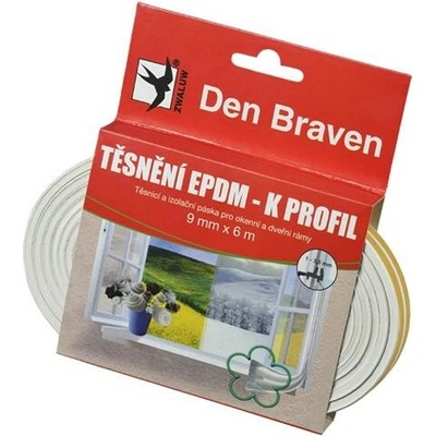 Těsnění do oken a dveří samolepící 9x4mm DEN BRAVEN hnědá 6m (06438801)