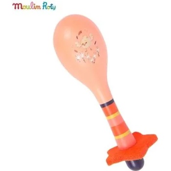 Image 1 of Moulin Roty - Детски дървен маракас - В джунглата - Корал (668410)