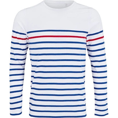 SOĽS Matelot Lsl Men pánské tričko s dlouhým rukávem SL03099 White/Royal Blue