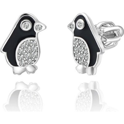 Olivie stříbrné na šroubek tučňák 5928