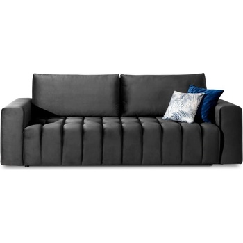 Eltap Тъмносив кадифен разтегателен диван с място за съхранение 247 cm Lazaro - ELTAP (Laz_07)