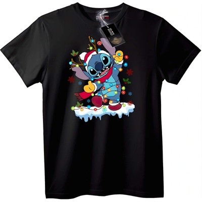 NOONEBRAND Тениска Stitch Коледен елен - M, Black