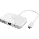 j5create Докинг станция j5create JCA351, USB-C, Gigabit LAN, 4K HDMI, бял (J5-JCA351)