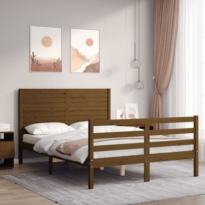 Prolenta Maison Exclusive Rám postele s čMaison Exclusive medově hnědý / masivní dřevo