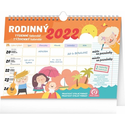 Týždenný rodinný plánovací s háčikom CZ/SK 30 × 21 cm 2022