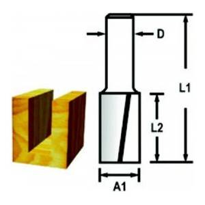 Makita Фрезова фреза с 2 режещи ръба, опашка 6 мм, 6x16x48 мм D-47422 (D-47422)
