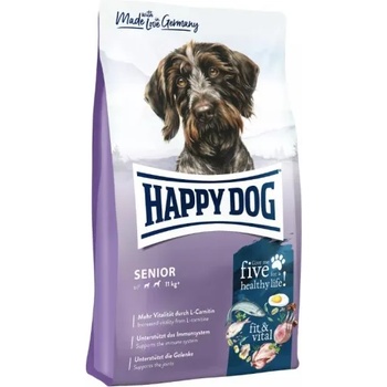 Happy Dog Fit & Vital - Senior - храна за възрастни кучета над 9 години, с пилешко и агнешко, билки, омега - 3 и омега - 6 мастни киселини и L- карнитин, 4 кг, Германия - 60767