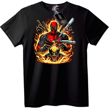 NOONEBRAND Тениска Deadpool огън - S, White