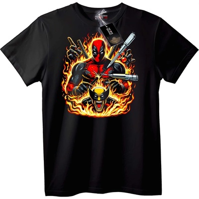 NOONEBRAND Тениска Deadpool огън - S, White