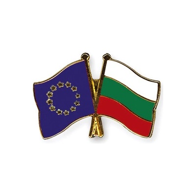 Odznak (pins) 22mm vlajka EÚ + Bulharsko - farebný