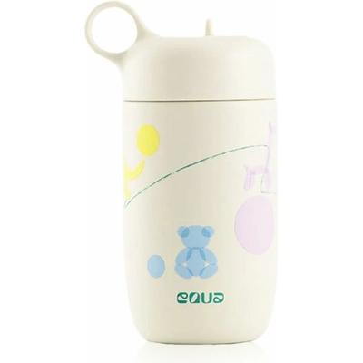 Equa Kids nerezová láhev na vodu pro děti Bounce Yard 400 ml bílá