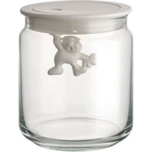 Alessi Кухненски буркан за съхранение GIANNI 750 мл, с бял капак, стъкло, Alessi (ALAMDR04W)