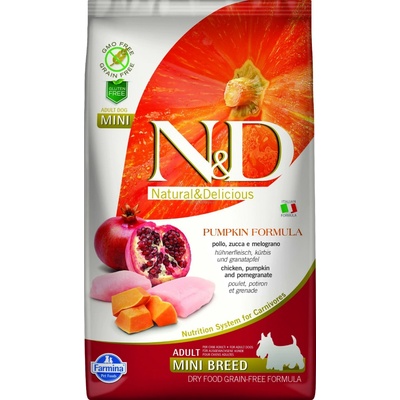 N&D Pumpkin Dog Adult Mini Grain Free Chicken & Pomegranate 2 x 7 kg