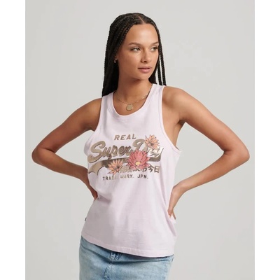 Тениска Superdry Vintage Vl Narrative sleeveless T-shirt - Pink (Rose Pink Slub)