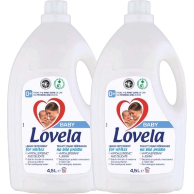 Lovela Baby tekutý prací prípravok na bielu bielizeň 2 x 50 PD 2 x 4,5 l