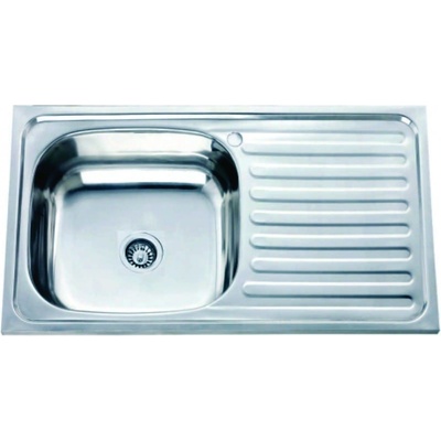 Inter Ceramic Кухненска мивка от неръждаема стомана с десен отцедник, 75/40 см (ick 7540 r)