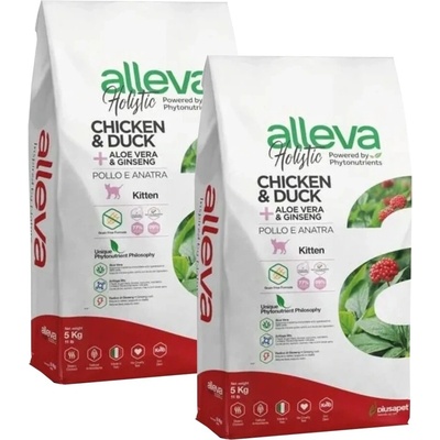 Alleva HOLISTIC Cat Kitten Chicken & Duck & Aloe Vera & Gingseng 2 x 5 kg