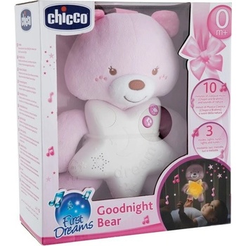 Chicco Goodnight bear svítící medvídek růžový
