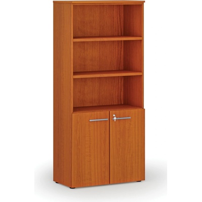 Primo Kombinovaná kancelárska skriňa WOOD, dvere na 2 poschodia, 1781 x 800 x 420 mm, čerešňa
