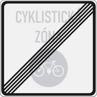 Zmenšená dopravní značka IZ9b Konec zóny pro cyklisty
