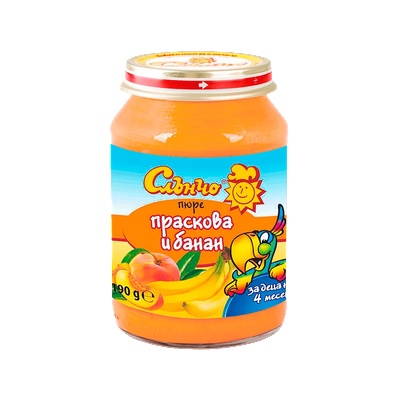 Слънчо пюре праскова и банан - 190 г