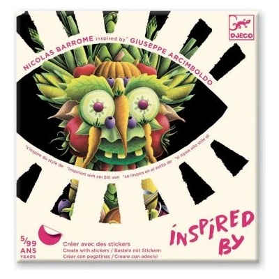 DJECO - Комплект за рисуване със стикери - Плодове и зеленчуци (DJ09370)