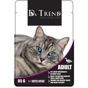 DR TREND Adult Duck - Пауч за котки с Патица 85 г