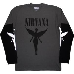 Nirvana In Utero Mono (Sleeve Print) Charcoal Grey & Black M Риза (NIRVLLST91MCB02)