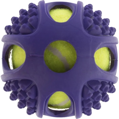 zooplus Exclusive - Играчка за кучета гумена топка тенис 2в1: 1 брой, Ø 6 см