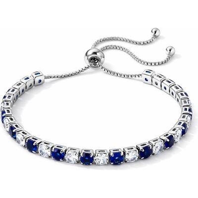 Sisi Jewelry Tennis náramek s modrými a čirými zirkony Cianoti NR2325-KSB00001 Modrá 26 cm