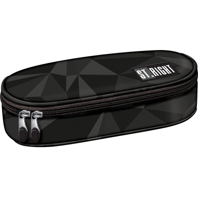 ST.RIGHT Овален ученически несесер St. Right Geometric Grey - С 1 цип (PC01)