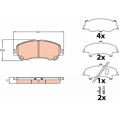 Sada brzdových platničiek kotúčovej brzdy TRW GDB3648 GDB3648
