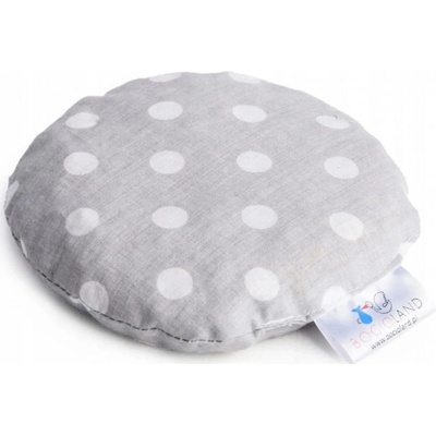 BocioLand Malý nahřívací polštářek s třešňovými pecičkami Puntíky v šedé