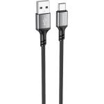 BOROFONE Кабел за данни / зареждане - Borofone (BX83) - USB към Type-C, силикон, Universal 3A, 1m - Черен