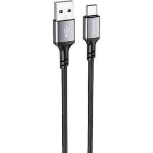 BOROFONE Кабел за данни / зареждане - Borofone (BX83) - USB към Type-C, силикон, Universal 3A, 1m - Черен