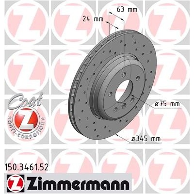 ZIMMERMANN Brzdový kotúč 150346152