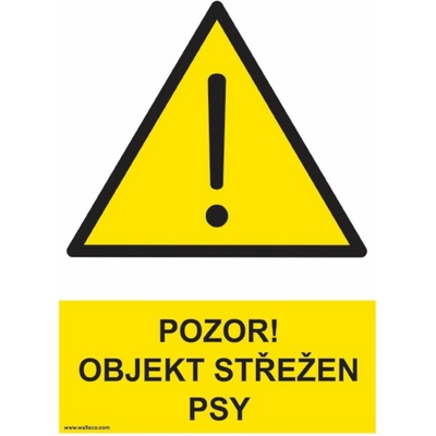 Walteco Pozor objekt střežen psy 148x210mm, formát A5, plastová tabulka , 20072