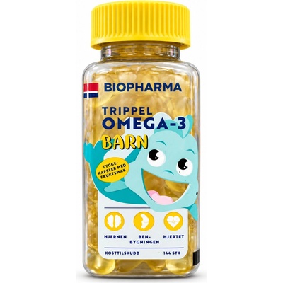 Biopharma HLH Omega 3 detské žuvacie kapsule 144 kapsúl