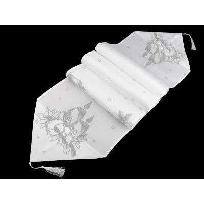 Behúň / obrus 35x180 cm vianočný - 1 ks 5 biela