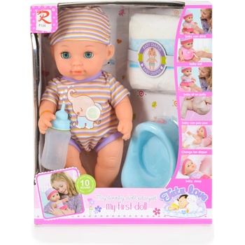 Image 1 of Moni Пишкаща кукла Moni Toys - С раирана дрешка, 31 cm (108314)