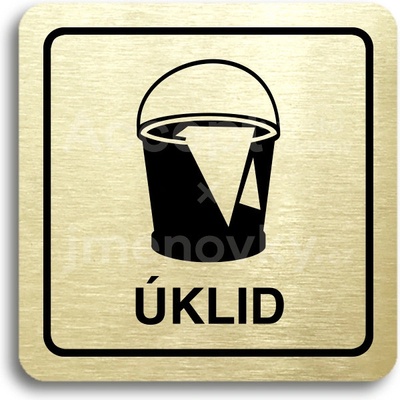 ACCEPT Piktogram úklid - zlatá tabulka - černý tisk