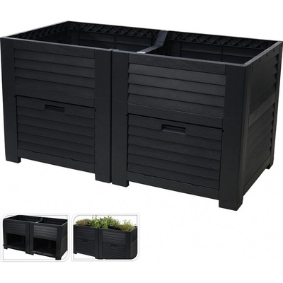 PROGARDEN PROGARDEN Zvýšený záhon antracit 150 x 76 x 78 cm