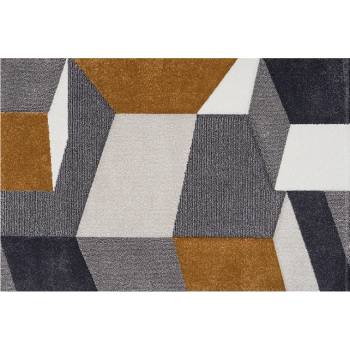 КИЛИМ ВЕГАС ХОУМ ГОРЧИЦА 3d ФИГУРИ 160х230см СИВ (22110-00121-160х230)