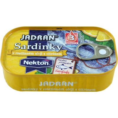 Nekton Jadran Sardinky v rastlinnom oleji s citrónom 125 g
