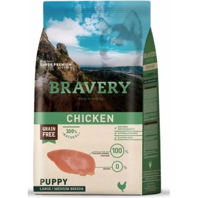 Bravery Dog Grain Free Puppy Large & Medium Chicken 12 kg