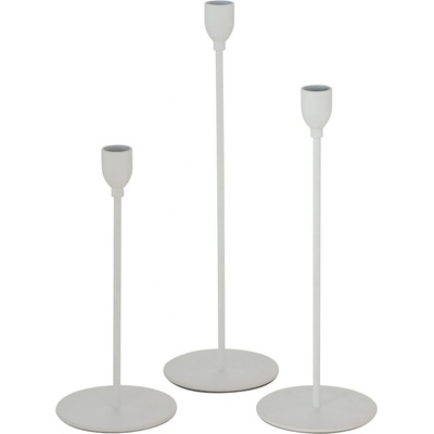 Boltze Home Sada kovových svícnů, 23 - 33 cm, MALTE, bílá bílý