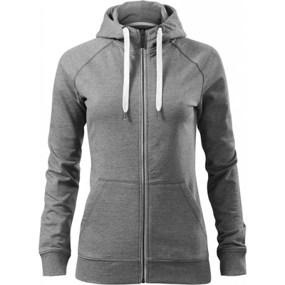 Mikina kontrastní s kapucí tmavošedý melír