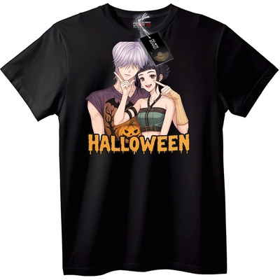 NOONEBRAND Тениска Аниме Двойка за Halloween - XS, White