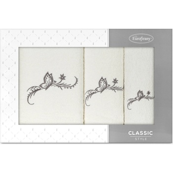 Eurofirany sada uterákov 30 x 50 cm + 50 x 90 cm + 70 x 140 cm krémová 3ks